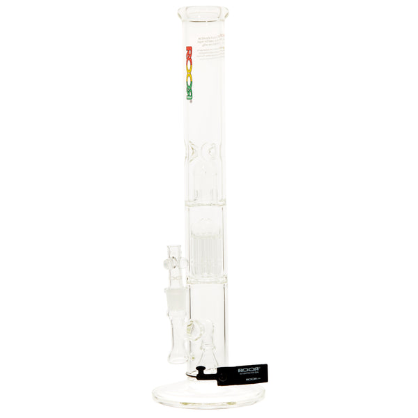 RooR 10-arm tree percolator straight stemless water pipe bong with clear glass and intricate percolator design