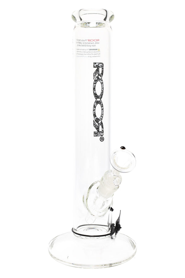 RooR 14-inch Straight Shooter Zumo glass water pipe with heavy-duty glass-on-glass construction and clear straight tube design