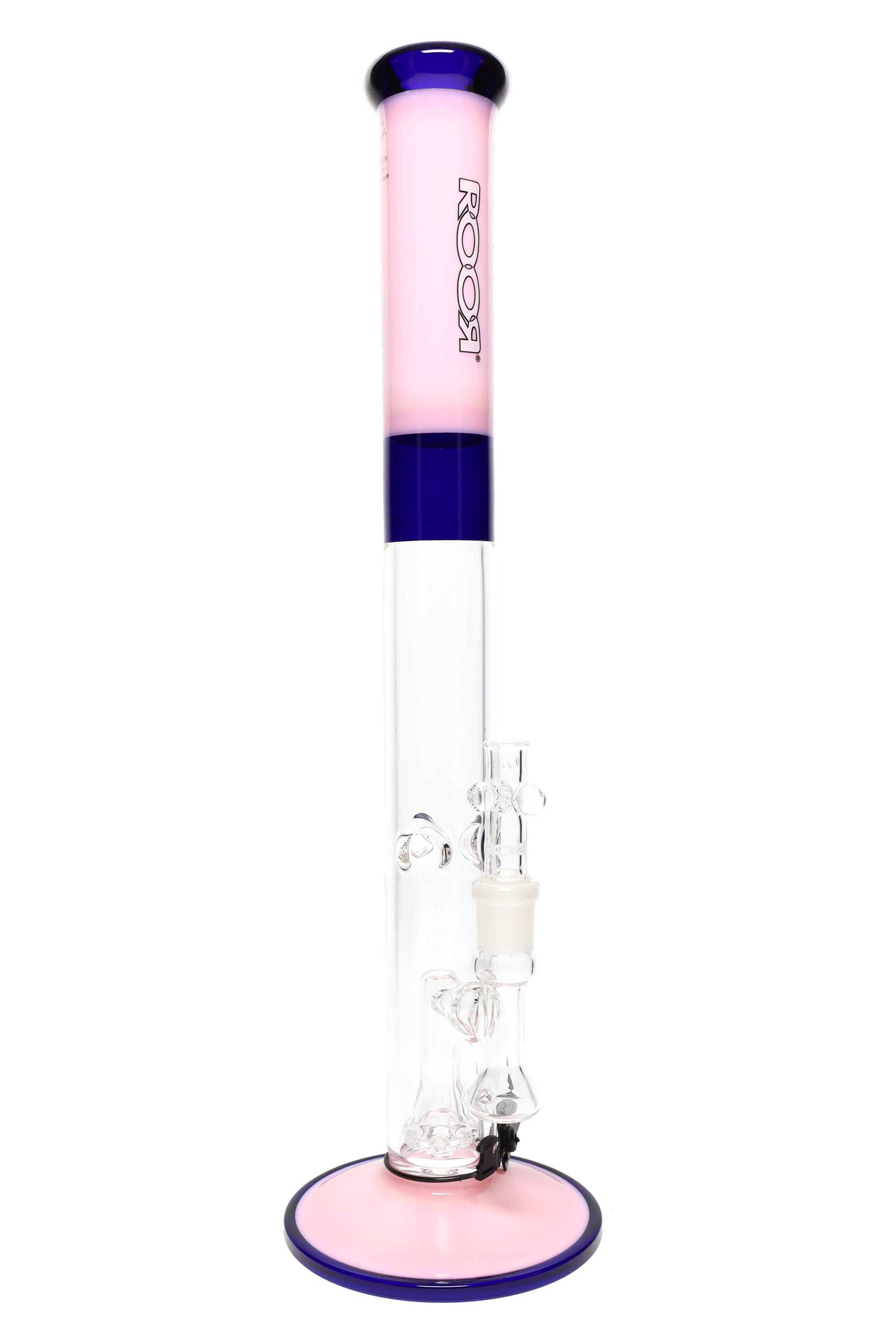 RooR Tech 18-inch colored straight shooter water pipe with showerhead perc for smooth, filtered hits.
