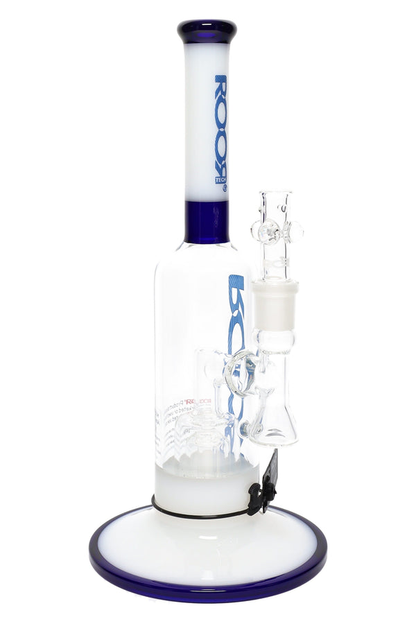 RooR Tech Multicolor Stemless Straight Tube Bong with barrel percolator, 12-inch water pipe for smooth hits and filtration.