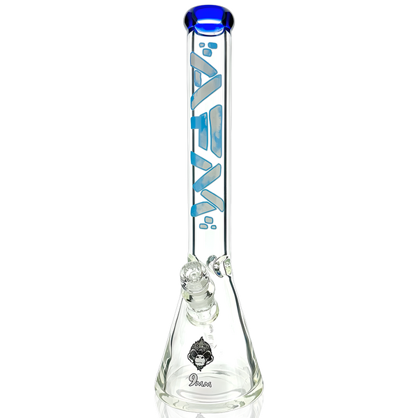 18-inch AFM Smoke Sky beaker bong with 9mm glass, clear glass design, and sturdy base for smooth smoking experience
