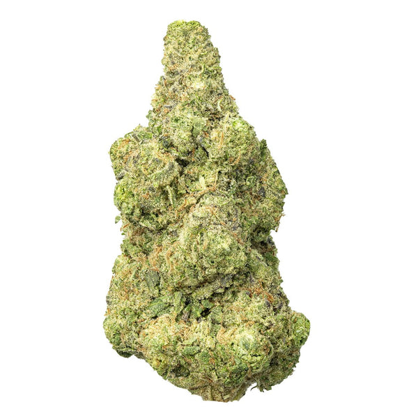Hybrid Wedding Mintz THCa flower by thisthat, showing a close-up of the green flower buds with orange pistils.