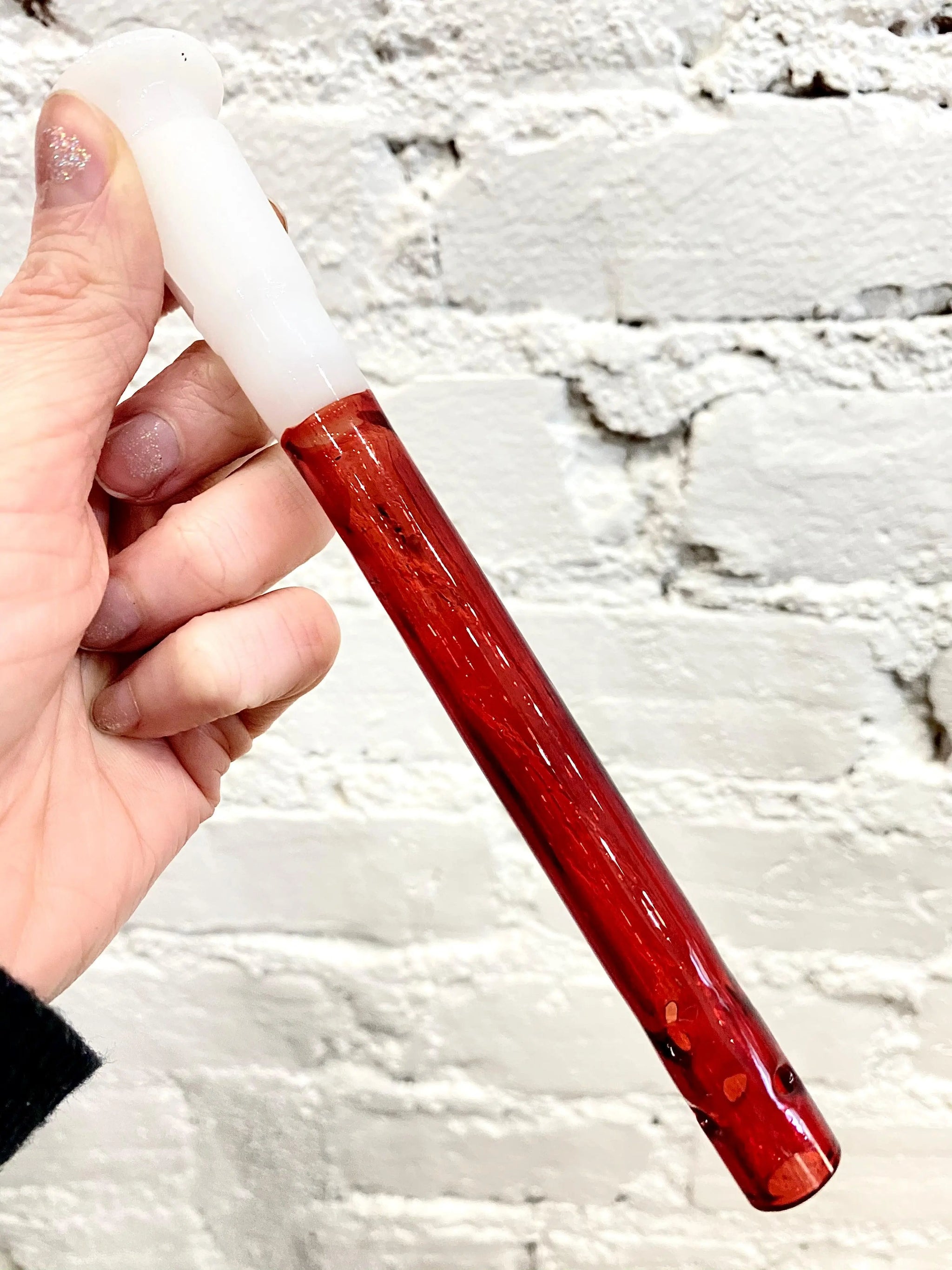Dustorm full color downstem for smoking pipes, featuring vibrant design and durable glass construction.