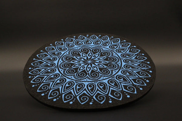 Moodmats Cornflower Macro smoke accessory with intricate cornflower design in vibrant blue tones, crafted by Moodmats.