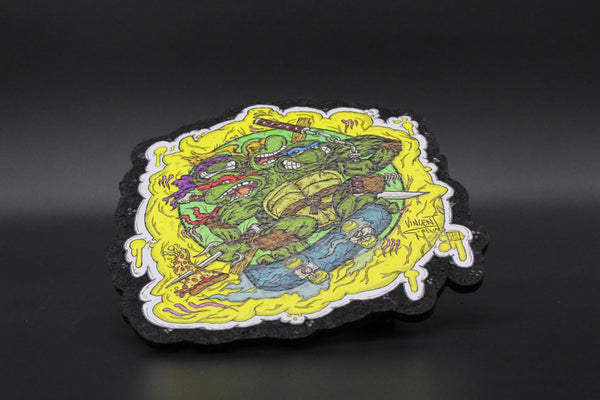 Moodmats X Vincent Gordon "TMNT" smoke accessories mat with Teenage Mutant Ninja Turtles design and detailed artwork.