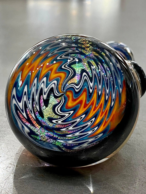 Talent Glass Works Inc Wig Woo Sherlock glass pipe with intricate design and clear glass details, perfect for collectible use.