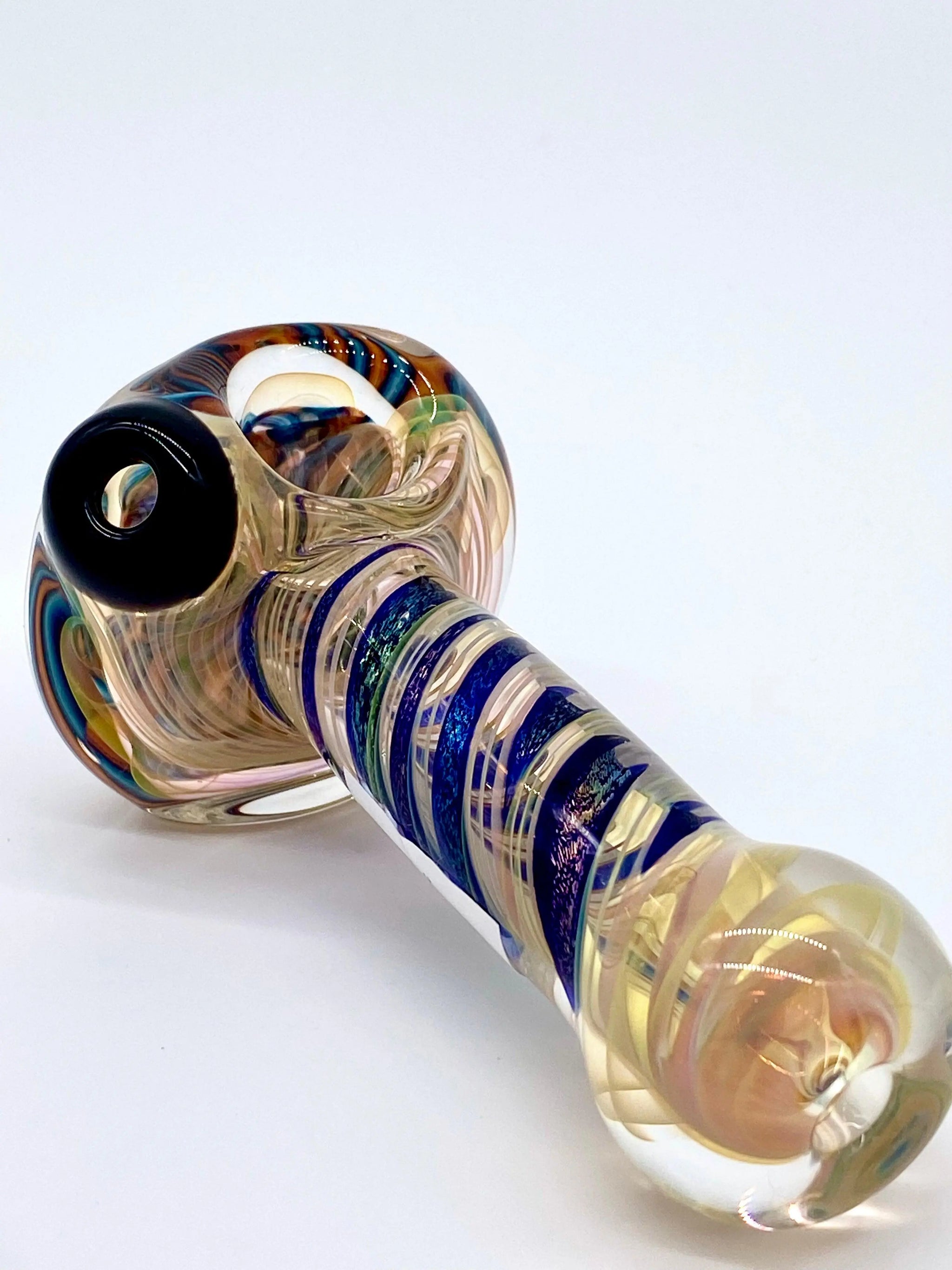 Talent Glass Works Inc color coil glass pipe with vibrant glass coils and smooth bowl, designed for smoking enjoyment.