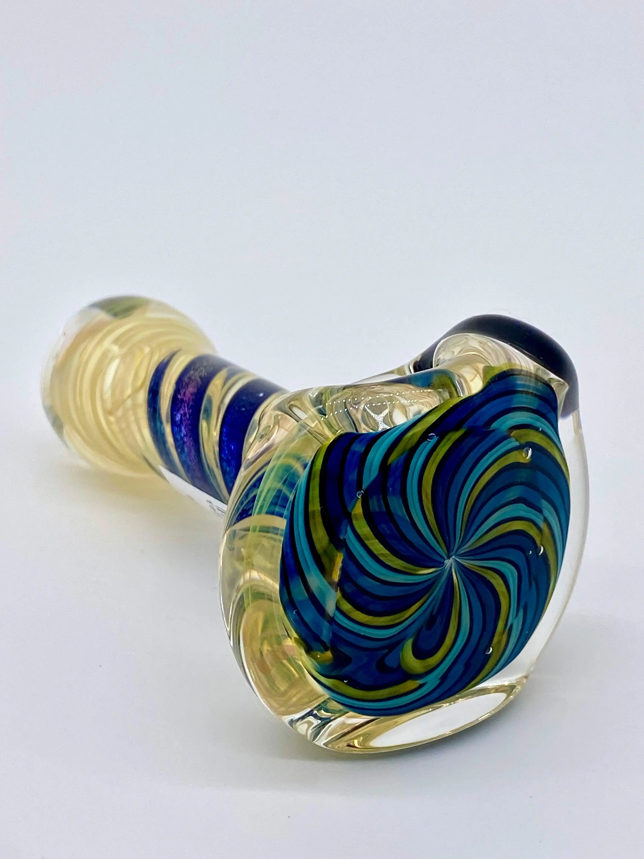 Color coil glass pipe by Talent Glass Works Inc featuring a vibrant, twisted coil design for smoking enjoyment.